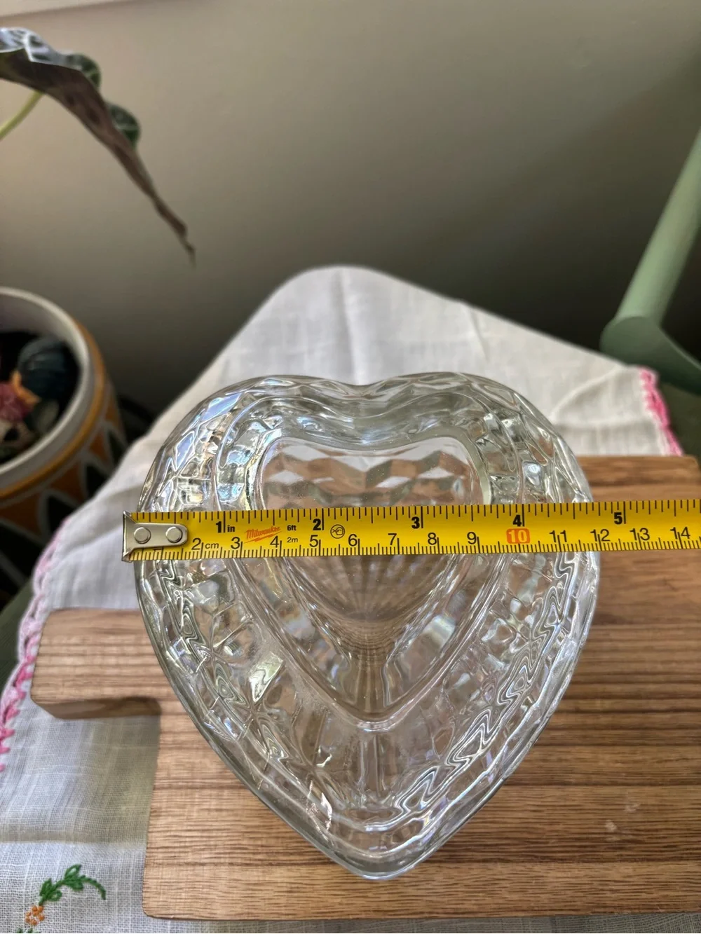 Vintage Homco Clear Heart-Shaped Glass Dish